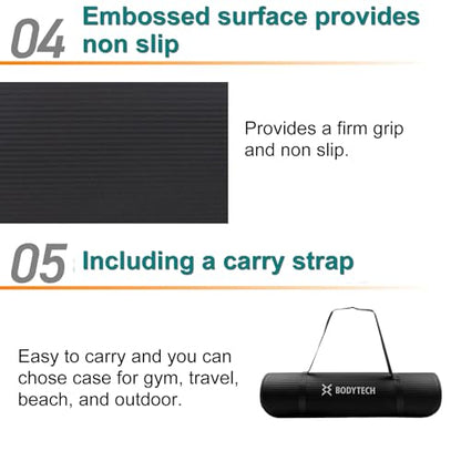 BodyTech Exercise mat - color: Black/Gray