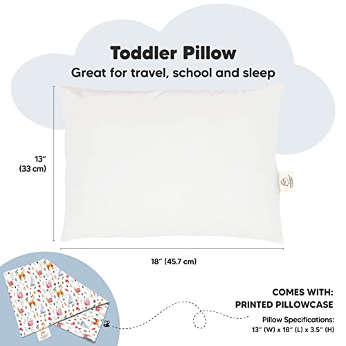 Toddler Pillow with Pillowcase, 13x18 My Little Dreamy Pillow (Forestland) - color: Forestland