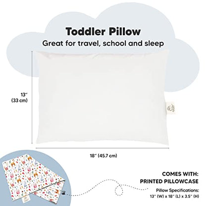 Toddler Pillow with Pillowcase, 13x18 My Little Dreamy Pillow (Forestland) - color: Forestland
