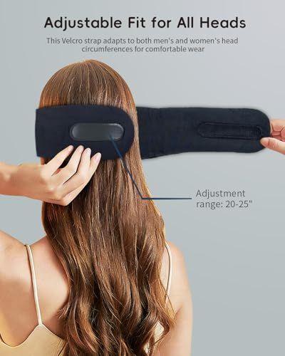 Heated Eye Masks for Dry Eyes with Bluetooth 6.0 Headphones - 3 Heat Levels, Memory Function, Soft Fabric Sleep Mask for Eye Strain & Migraine Relief - Unisex Dark Gray - color: Dark Gray