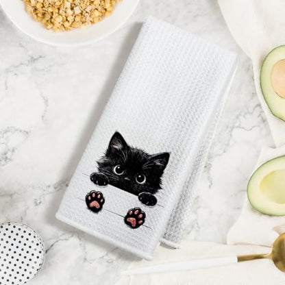 4 Pcs Funny Cat Kitchen Towels 24x14 Inch, Cat Lover Gifts for Women Mom - color: Multi 1523