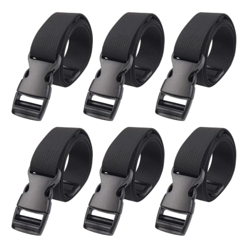6Pcs Buckle Straps，1" x 47" Utility Straps, with Quick Release Buckles | 3.92 Feet, Adjustable Nylon Straps for Backpacking, Hiking, Outdoor, Travel