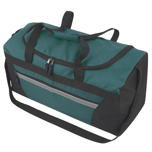 40 Liter, 22 Inch Reflective Duffle Bag with Shoulder Strap for Men, Women, Travel - color: Green
