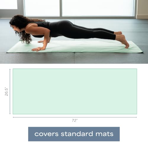 S&T INC. Aura Microfiber Yoga Mat Towel, 26.5" x 72", Green | Soft and Absorbent, Quick-Dry for Gym, Pilates, and Hot Yoga, Compact for Gym Bag, Machine Washable - color: Sage Green