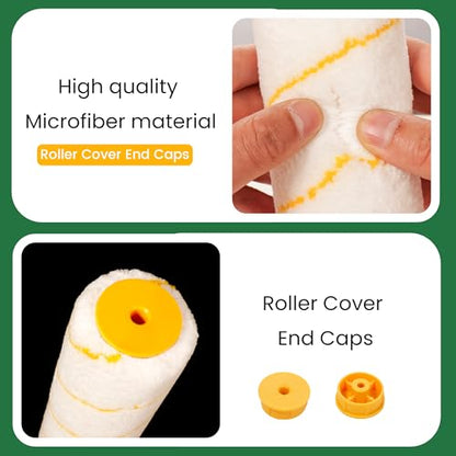 VOOMEY 18 Inch Paint Roller Covers, Microfiber Paint Roller Cover, Suitable for Various Large-Scale Scene Painting, Such as Walls, Ceilings, Etc (Pack of 3,1/2" Nap) - size: 18ichh 3pcs
