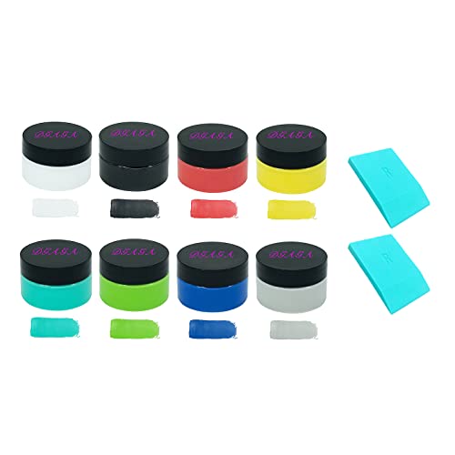 DGAGA 2 Packs Silk Screen Stencil Mini Squeegees 8 Bottles Adhesive Stencil Paint Chalk Paste for DIY Home Decor, Chalkboard, Wood