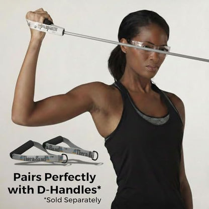 THERABAND Resistance Tubing, Exercise Band, Physical Therapy, 25' - color: Level 6 / Super Heavy - Silver, size: 25 Foot