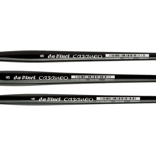 da Vinci Watercolor Series 5386 Casaneo Paint Brush Set, New Wave Synthetics, 3 Brush Set - style: Casaneo Starter Set