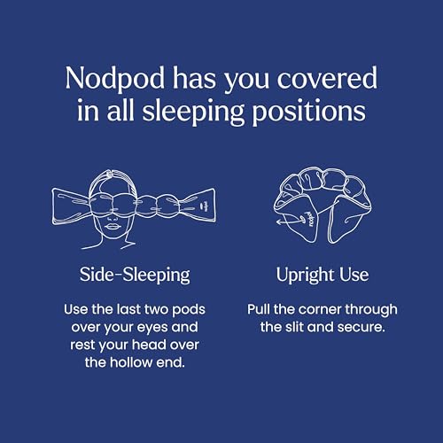 nodpod Patented Gentle Pressure Sleep Mask, Weighted Eye Mask | Patented Light Blocking Design for Sleeping, Travel & Relaxation, Bead Filled, Machine Washable, BPA-Free, Midnight - color: Midnight Cotton