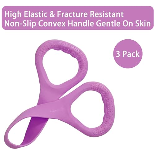 Figure 8 Resistance Bands with Non-Slip Handles for Arm Back & Shoulder 3PC - color: Purple
