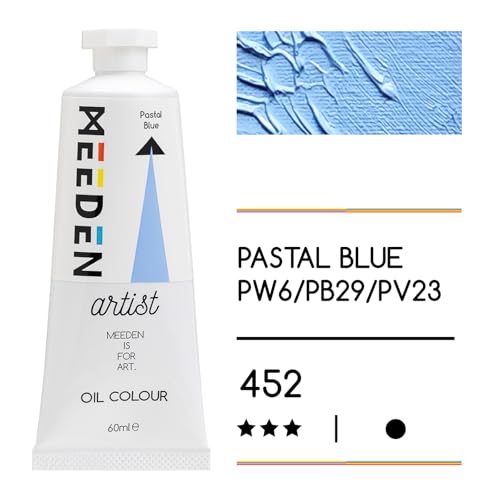 MEEDEN Artist Grade Oil Paint: Pastal Blue - 60ml/2oz Tube | Professional Art Paints and Supplies for Canvas Painting - color: Pastal Blue - NEW COLOR, size: 2 Fl Oz (Pack of 1)