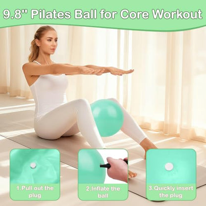 Hoedia Pilates Kit for Women, Pilates Equipment Ring and Ball Set - color: Green