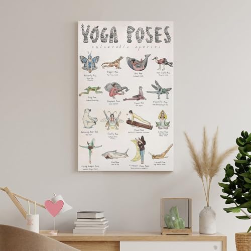 Yoga Poses Poster Teaching Poster for Girlsstyle 12x18inch(30x45cm) - size: 12x18inch(30x45cm)