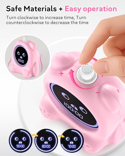 Visual Timer for Kids, 100 Min Digital Timer with Paused, Rechargeable Countdown/Up Timers, 3 Alarm, Silent, Vibrate & Sound Mod, Productivity Timers for ADHD, Classroom, Teacher, Exercise, Study - color: Pink