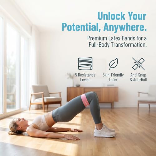 Resistance Bands for Working Out,Elastic Loop Exercise Bands for Strength Training Stretching,Workout Bands for Legs, Glutes, Strength Training, Yoga, Home Gym - color: Pink