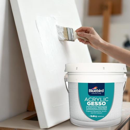 BLUEBIRD Heavy Gesso Primer for Acrylic Painting, Gesso Surface Prep Medium for Acrylic Paint and Oil Paint (White, 197.5 Oz) - color: White, size: 197.5 Ounce (Pack of 1)