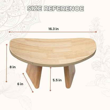 Ergonomic Wooden Meditation Bench for Seiza & Yoga Practice - Natural Portable Kneeling Seat for Travel & Prayer