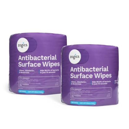 Zogics Antibacterial Disinfecting Wipes, 2 Rolls, 1,600 Count - size: 800 Count (Pack of 2)