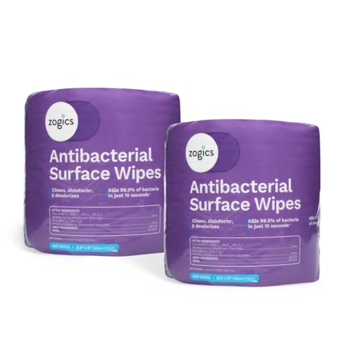 Zogics Antibacterial Disinfecting Wipes, 2 Rolls, 1,600 Count - size: 800 Count (Pack of 2)