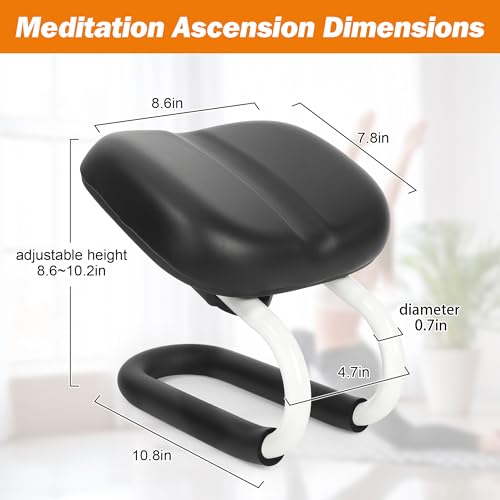 Adjustable Meditation Bench Kneeling Stool for Yoga & Prayer | Meditation Portable Folding Seiza Chair 3 Level Ergonomic Sturdy metal frame with cushioned support with Non-Slip Cushion