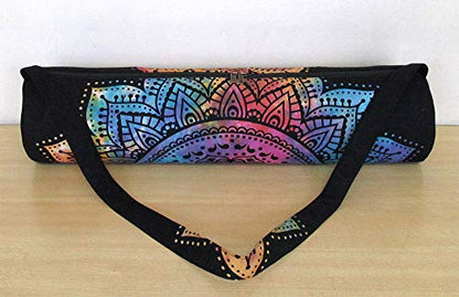 INDIAN CRAFT CASTLE ICC Yoga Mat Bag Carrier Full-Zip Exercise Yoga Mat Carry Bag for Women Men with Multi-Functional Storage Pockets and Adjustable Shoulder Strap 26X6 Inches - style: Multi Flower