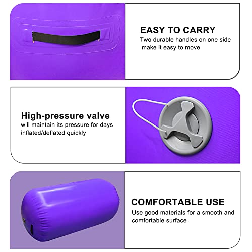 GLANT Air Mat Tumble Track AirSpot - Gymnastics Training Springboard - Round Inflatable Springboard - color: Air Roller-Purple（WIth Pump）, size: (Diam)35.4in*（H）47.3in