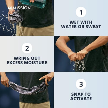 MISSION Max Plus Cooling Towel- Soft, Durable Microfiber - Cools Up to 3 Hours - UPF 50 Sun Protection - Machine Washable - color: Blue Bell