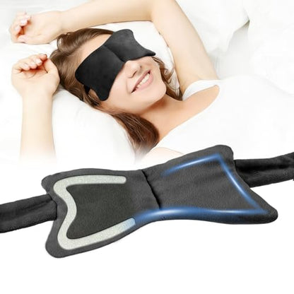 SPRING SEAON Weighted Sleep Mask,Light Blocking,Velvet Gravity,Adjustable | Sleeping Mask, Weighted Glass Beads, Blindfold, Adjustable, Breathable, Day&Night Use, For Travel and Relaxation, Black - color: Black