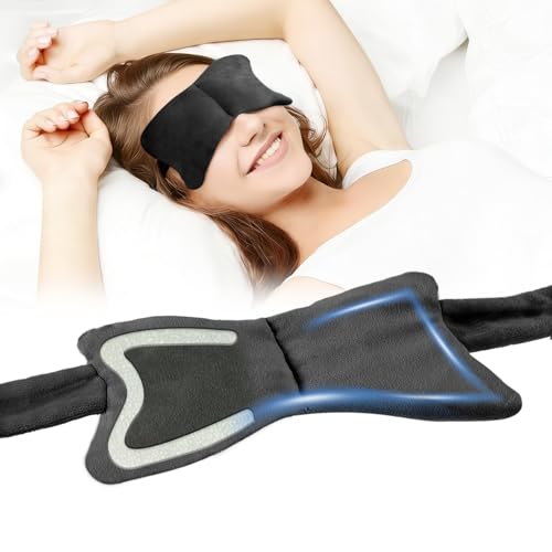 SPRING SEAON Weighted Sleep Mask,Light Blocking,Velvet Gravity,Adjustable | Sleeping Mask, Weighted Glass Beads, Blindfold, Adjustable, Breathable, Day&Night Use, For Travel and Relaxation, Black - color: Black