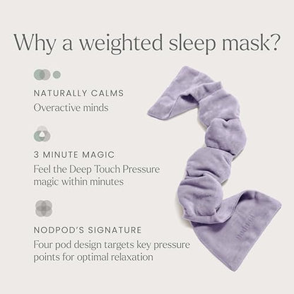nodpod Patented Gentle Pressure Sleep Mask, Weighted Eye Mask - color: Wisteria Cotton