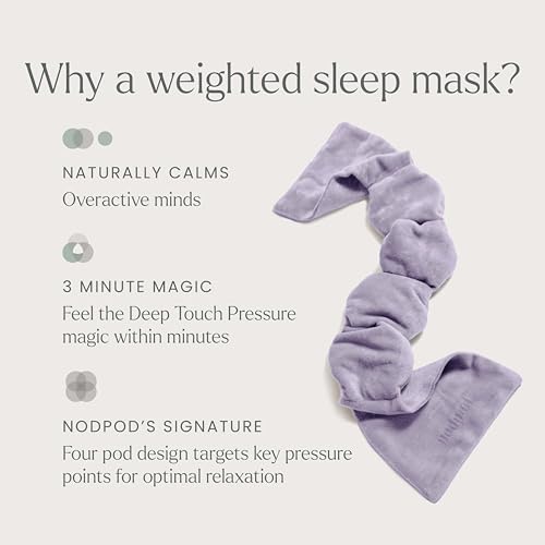 nodpod Patented Gentle Pressure Sleep Mask, Weighted Eye Mask | Patented Light Blocking Design for Sleeping, Travel & Relaxation, Bead Filled, Machine Washable, BPA-Free, Wisteria - color: Wisteria Cotton