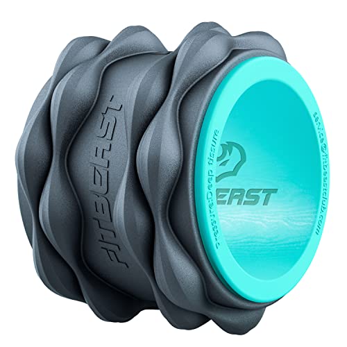 FitBeast Back Roller, Back Wheel Foam Roller - Targeted Muscle Roller for Deep Tissue Massage, Back Stretcher - color: Blue, size: 6''