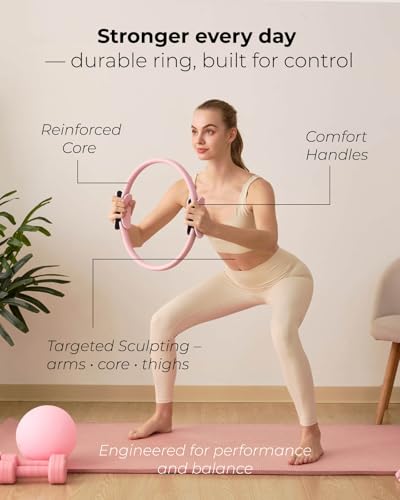 Pilates Kit | Pilates Equipment Set for Home Workouts | Accessories & Guide - color: Pink, style: Essential Kit - 3PC