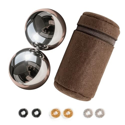 1.5-inch Stainless Steel Chiming Baoding Balls – Hand Exercise & Meditation Balls for Stress Relief, Ideal for Home, Office & Travel (1.5inch) - size: 1.5 Inch (with bell sound)