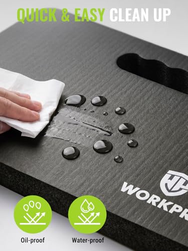 WORKPRO 매우 두꺼운 무릎 패드, 44.5 x 27.9 x 3.8cm(17.5 x 11 x 1 - color: 블랙., size: 1팩