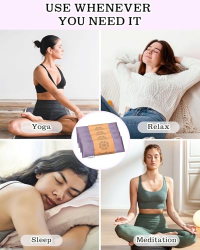 Hihealer Lavender Eye Pillow for Sleeping, Weighted Eye Mask for Spa, Yoga - color: Lilac 4 Pack