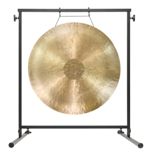 24" to 26" Gongs on Fruity Buddha Stand - Includes Gong, Rope, Mallet, & Stand/Medium Handmade Traditional Chinese Gong/Easy to Assemble Metal Stand/Easy to Play - size: 26" White Gong