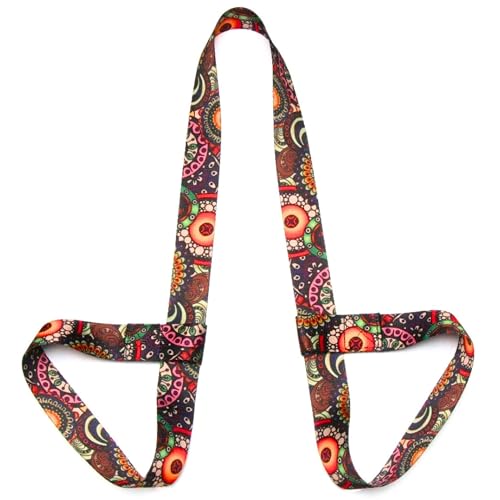 Yoga Mat Straps for Carrying, Adjustable Yoga Mat Sling Carrier, Mat Holder Colorful Band, Anti-Slip, Multiple Color Choices - color: Black Orange Circle