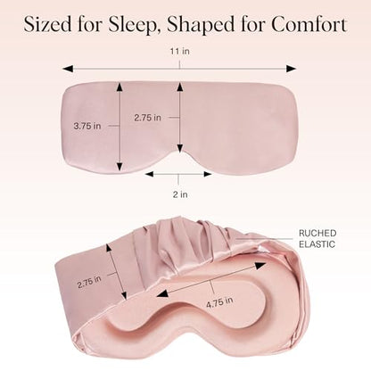 Kitsch Contour Satin Sleep Mask | Eye Masks for Sleep - Blush | Softer Than Silk Sleep Mask, Blindfold Sleep Masks for Women & Men, No Eye Pressure, Lightweight Eye Mask, Travel Essentials - color: Blush