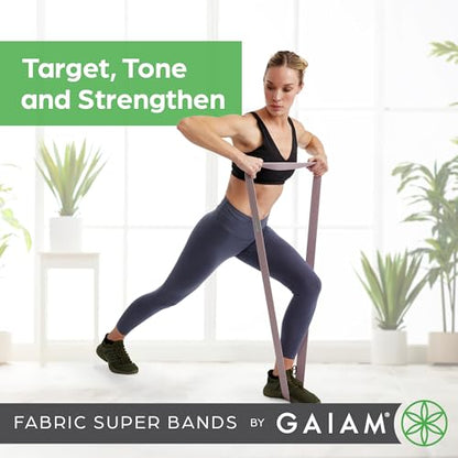 Gaiam Fabric Resistance Bands, 3-Pack (Light/Medium/Heavy)