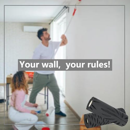 Jayen 9" Drywall Texture Roller, Crow's Foot Pattern Paint Applicator | Soft Resilient Foam Rubber Creates Consistent Texture Patterns on Walls & Ceilings for DIY Repairs and Renovations