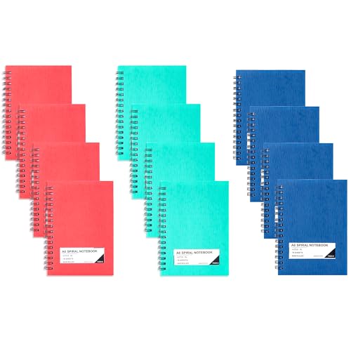 FLYING EAGLE Small Spiral Notebooks 4x6,Wide Ruled Mini Journal,12 Pack | 3 Color 234 Sheets/468 Pages, Small Pocket Notebooks for School Work Notes, ideal for journals, meeting notes, travel - color: 12pack