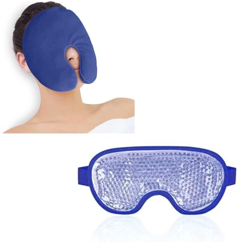 NEWGO Bundle of Sinus Face Mask and Cooling Eye Mask for Puffy Eyes