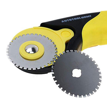 AUTOTOOLHOME 45mm Perforation Rotary Cutter Blades, 5PCS Skip Stitch Blades | Skip-stitch Rotary Blades for Perforating Paper and Fabric Edges for Crochet, Fleece Blankets and Crafts Perforator Tool