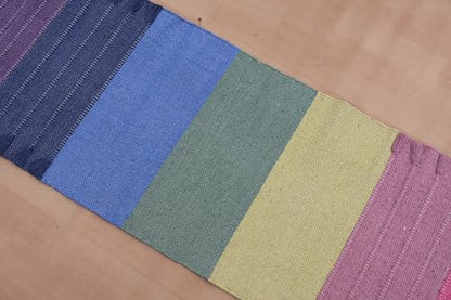 Jaipur Art & Rugs Cotton Yoga Rug - Eco-Friendly Hand-Woven Thick Mat (24”x72”x5mm) for Everyday Fitness at Home - Comfortable & Extra-Long - color: Multicolor 10