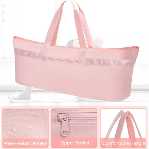 Large Yoga Mat Tote Bag for Women with Holder Strap,Pilates Gym Tote Bag with Shoes Bag & Wet Pocket