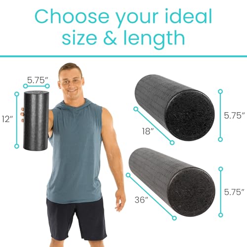 Vive High Density Foam Roller (12 inch) - Large Foam Roller for Exercise - size: 12" (Inches)