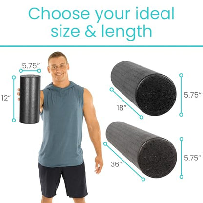 Vive High Density Foam Roller (12 inch) - Large Foam Roller for Exercise - size: 12" (Inches)