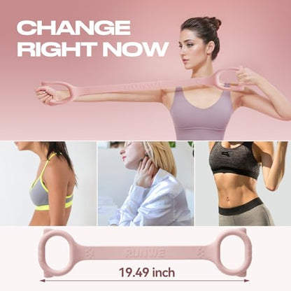 Figure 8 Workout Resistance Band - 3 Elasticities Optional 20 30 40lb, Thicker Durable Arm Back Shoulder Exercise Elastic Rope Yoga Straps Pilates Flexbands, Physical Therapy Stretch Bands - color: 20LB Purple