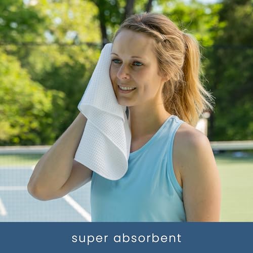 S&T INC. Microfiber Gym Towels, 6 Pack, 16" x 27" | Absorbent and Lightweight, Quick-Dry, Compact for Gym Bag, Yoga and Travel, Machine Washable - color: Blue